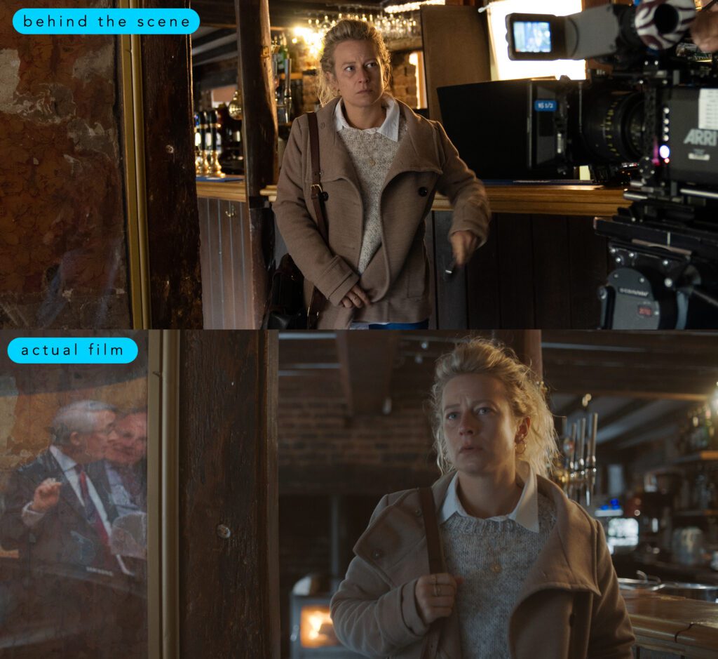 A comparison of the behind the scene and the actual frame captured on the set of 175 short film, produced by Stranger Than Paradise Productions.